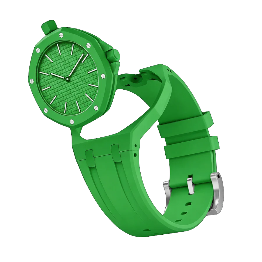 Bracelet GREEN-EIGHT vert compatible Royal Pop, accessoire de montre interchangeable pour changer de style