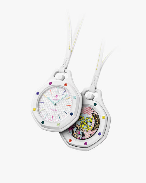 Royal Pop HUIT-BLANC blanche au design épuré, montre élégante personnalisable avec bracelets interchangeables