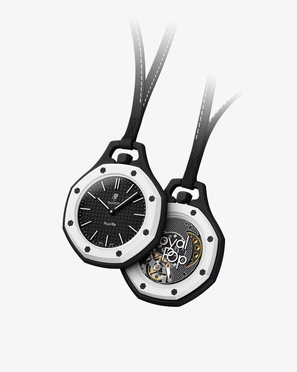 Royal Pop OCHO-NEGRO noire au style minimaliste, montre élégante compatible avec différents bracelets interchangeables