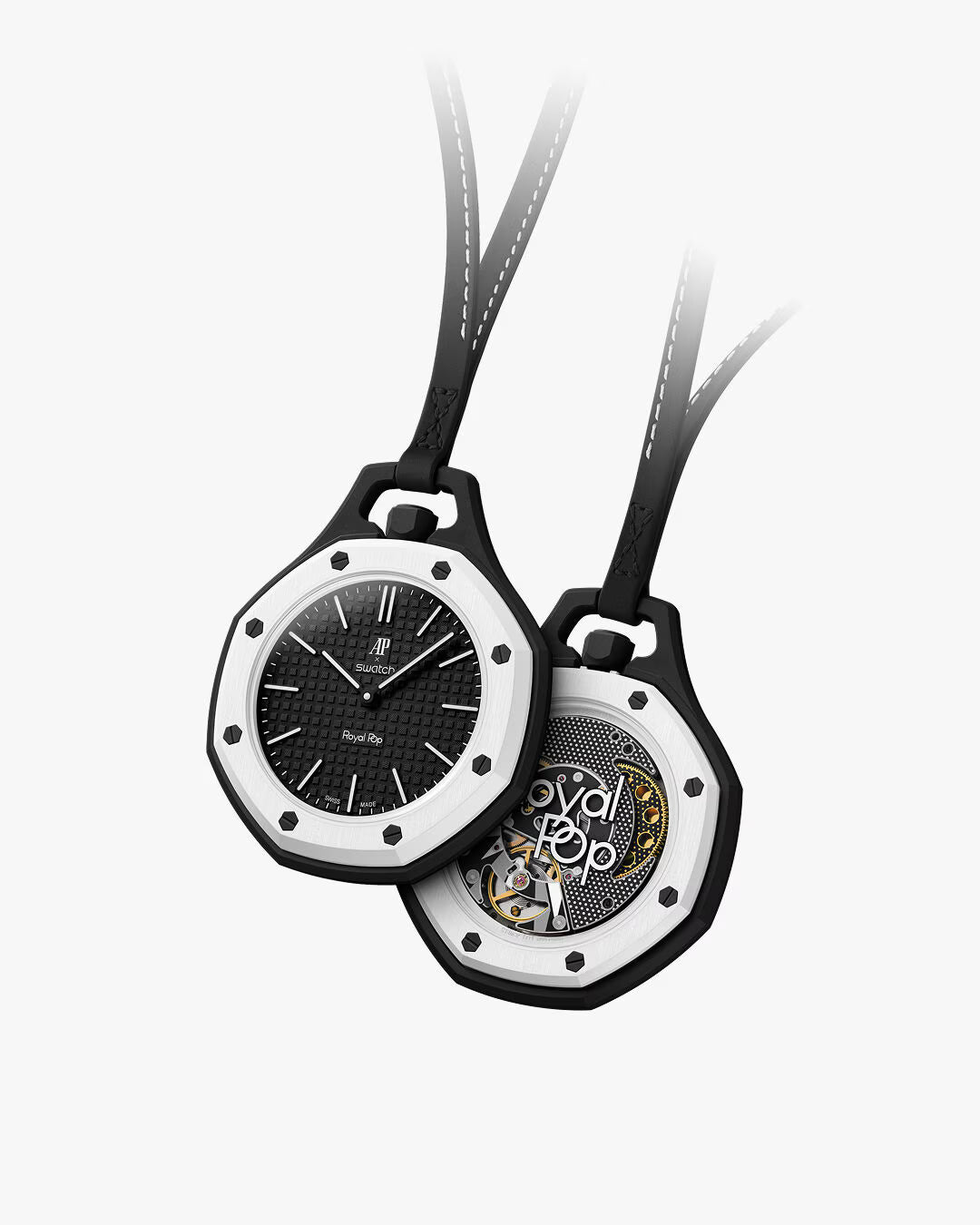 Royal Pop OCHO-NEGRO noire au style minimaliste, montre élégante compatible avec différents bracelets interchangeables