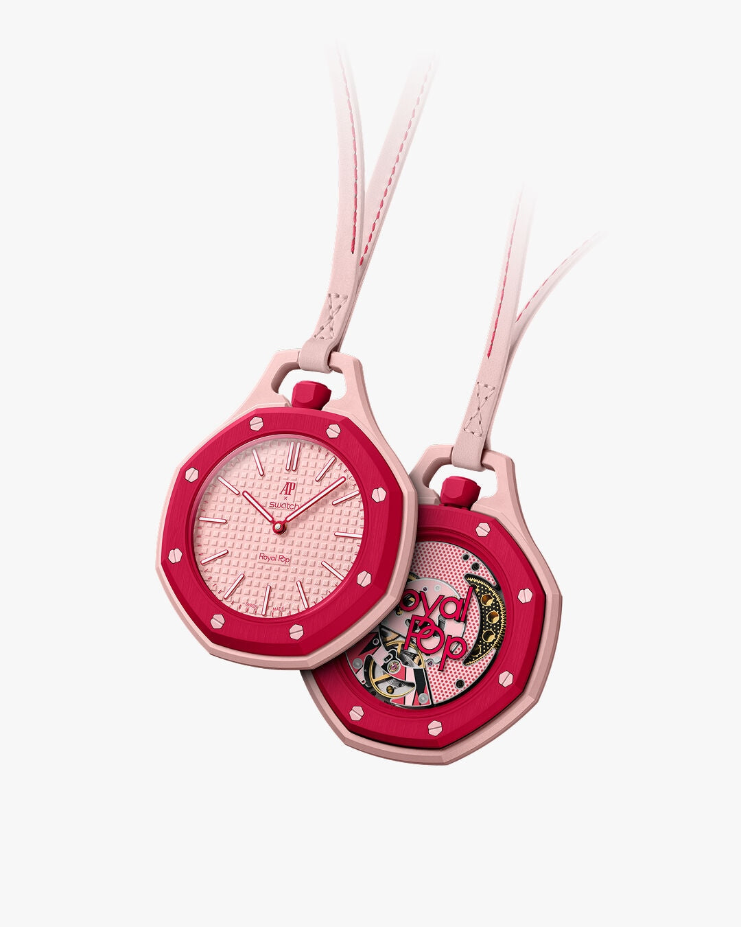 Royal Pop OTTO-ROSSO avec boîtier rouge et design moderne, montre colorée personnalisable avec bracelet interchangeable Strap Pop