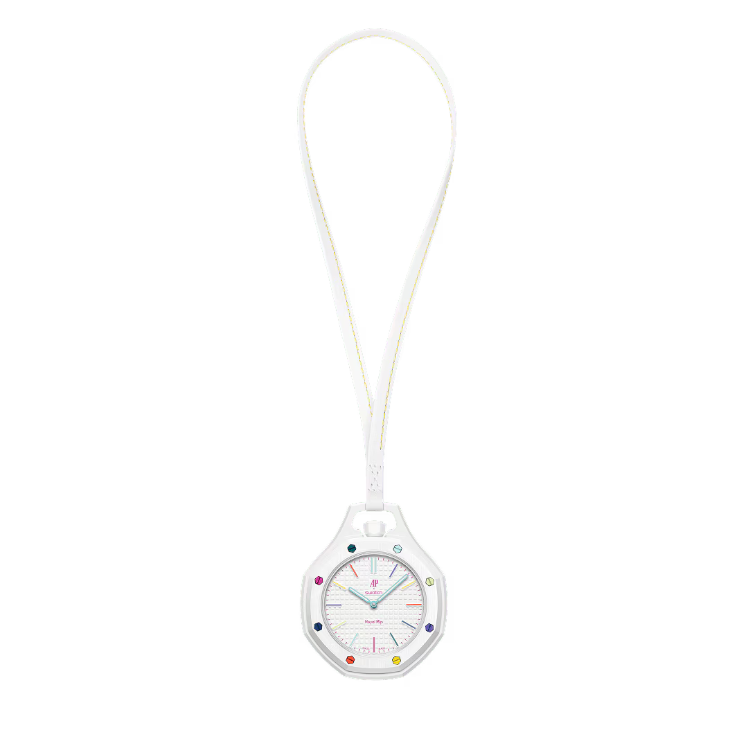 Montre Royal Pop HUIT-BLANC blanche au design épuré, montre tendance personnalisable avec bracelet compatible Royal Pop
